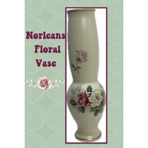 Vintage Norleans Slim Floral‎ Vase Japan Roses